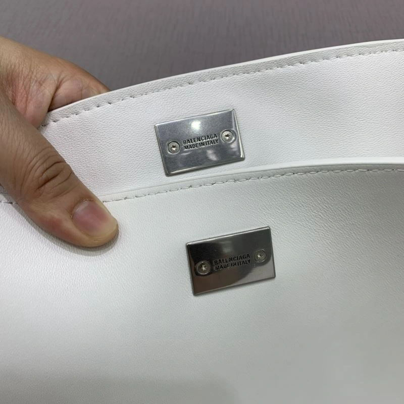 Balenciaga Rebel Luxe White Silver Buckle Handbag Collection Functional 66977