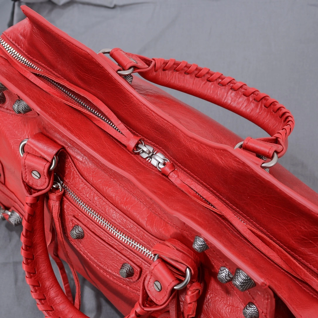 Balenciaga Red Neo Cagole Motorcycle Bag with Heart Mirror Popular 60938