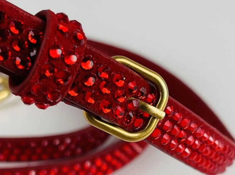 Lightweight Balenciaga Red Rhinestone Hourglass Bag with B-Clasp 72591