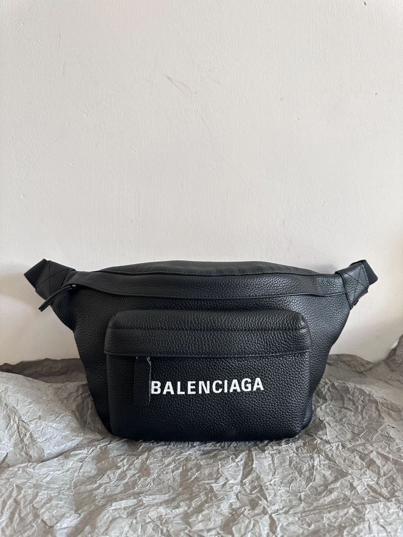 Bold Balenciaga Retro Black Calfskin Waist Bag -  Convenience 72581