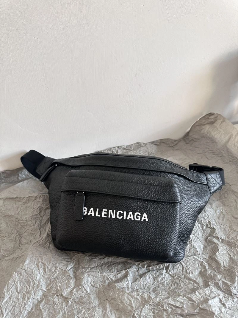 Bold Balenciaga Retro Black Calfskin Waist Bag -  Convenience 72581