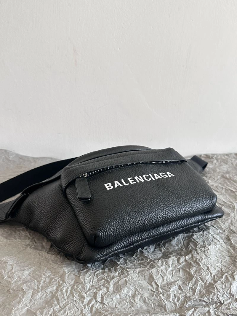 Bold Balenciaga Retro Black Calfskin Waist Bag -  Convenience 72581