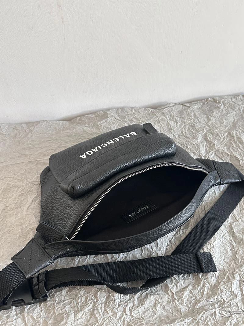 Bold Balenciaga Retro Black Calfskin Waist Bag -  Convenience 72581