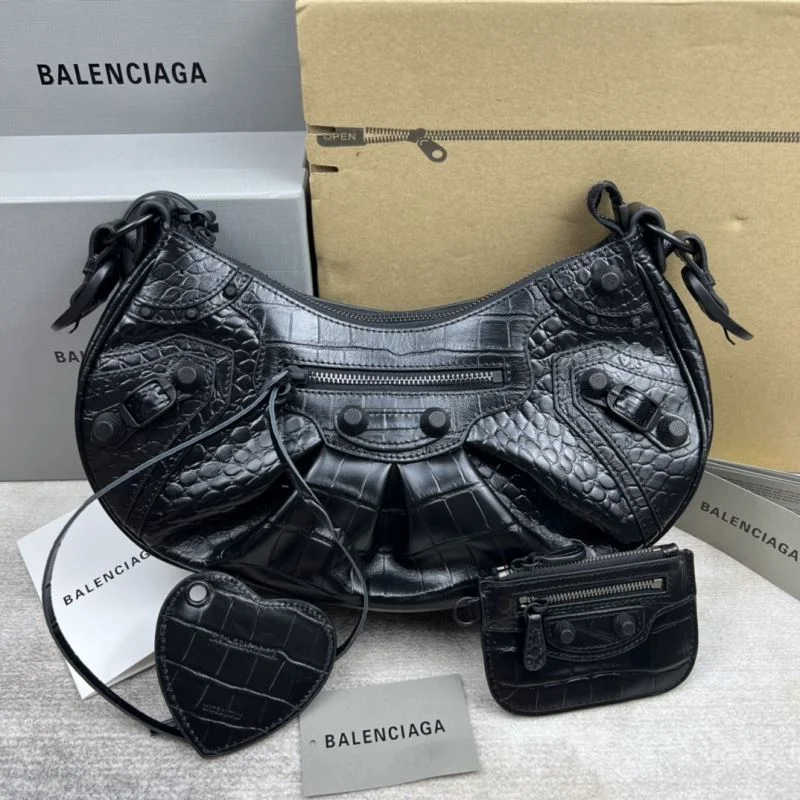 BestValue Balenciaga Retro  Crocodile Leather Half-Moon Dumpling Bag 38352