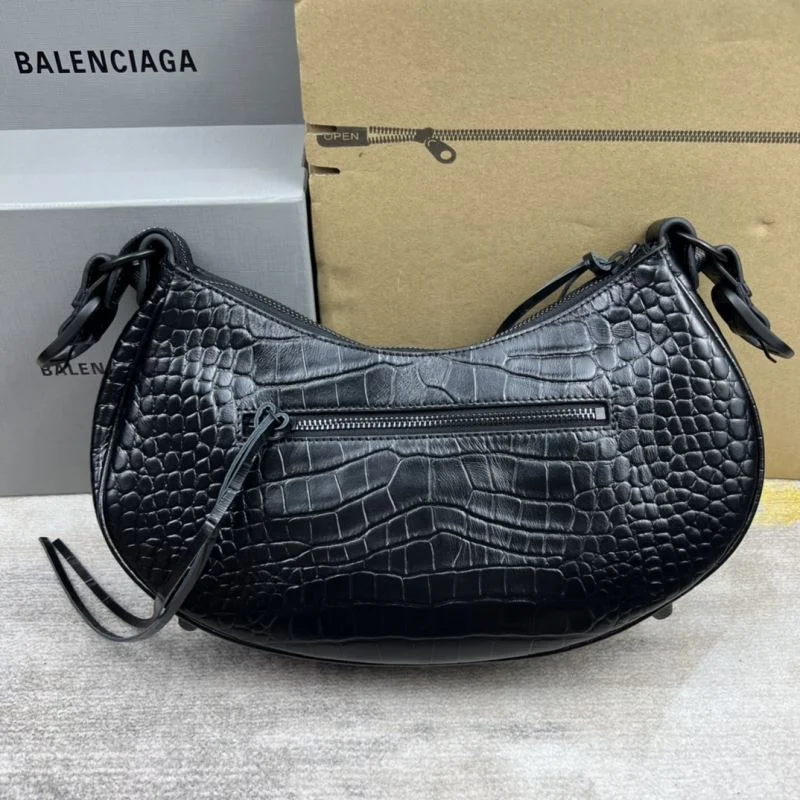 BestValue Balenciaga Retro  Crocodile Leather Half-Moon Dumpling Bag 38352