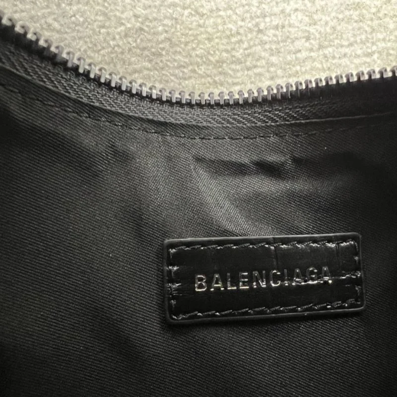 Balenciaga Retro  Crocodile Leather Half Moon Dumpling Bag Unisex 38335