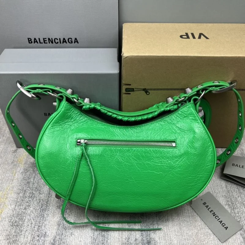 Balenciaga Retro Green  Le Cagole Half-Moon Dumpling Bag Fashionable 38350