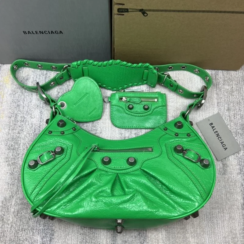Balenciaga Retro Green  Le Cagole Half-Moon Dumpling Bag Fashionable 38350