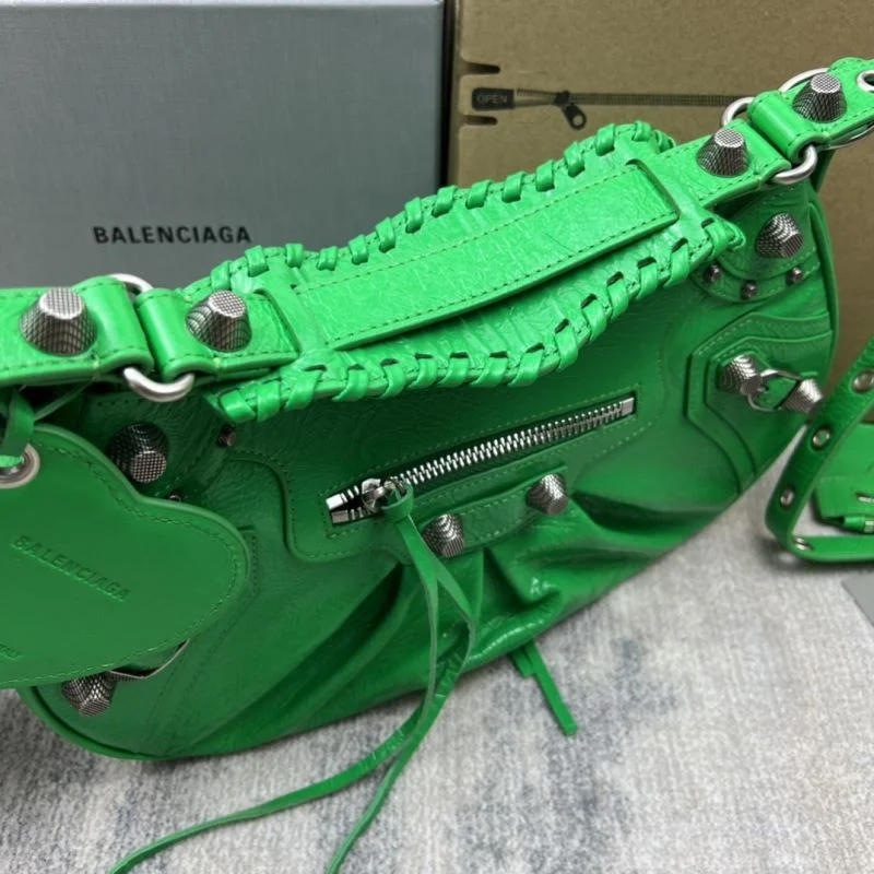 Balenciaga Retro Green  Le Cagole Half-Moon Dumpling Bag Fashionable 38350
