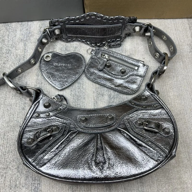 Balenciaga Retro Motorcycle-Inspired Half Moon Dumpling Bag Attractive 38363