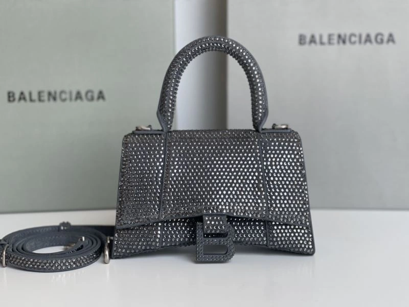 EasyMatch Balenciaga Rhinestone Hourglass Bag - Gray Crescent 72609