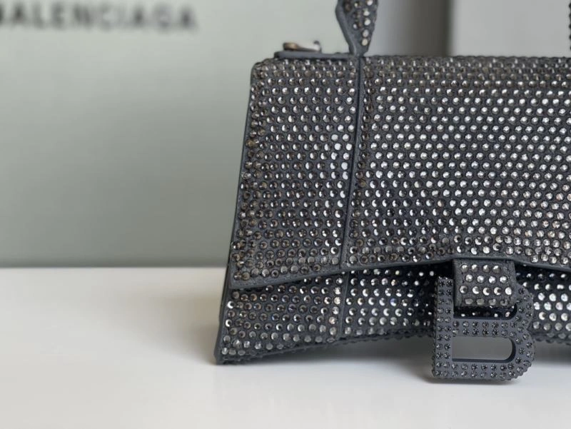 EasyMatch Balenciaga Rhinestone Hourglass Bag - Gray Crescent 72609