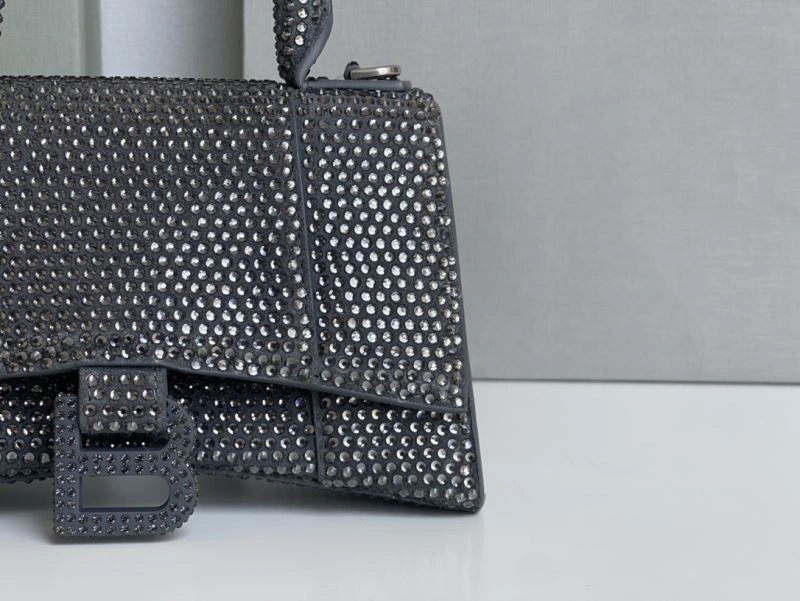 EasyMatch Balenciaga Rhinestone Hourglass Bag - Gray Crescent 72609