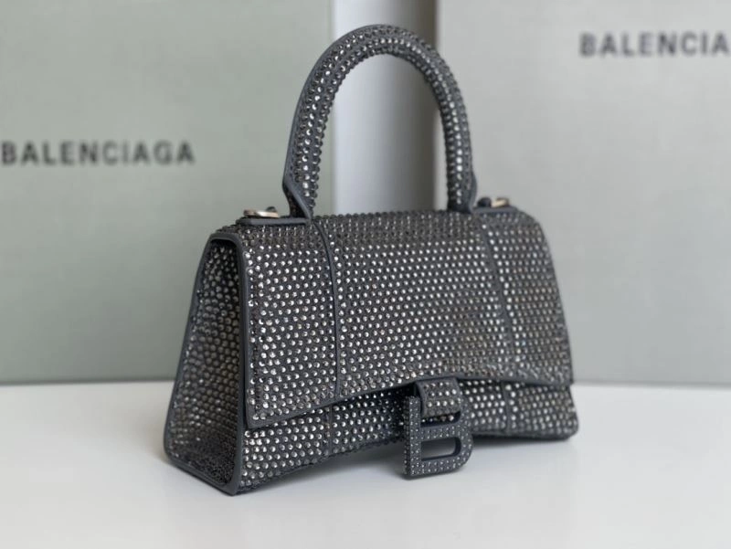 EasyMatch Balenciaga Rhinestone Hourglass Bag - Gray Crescent 72609