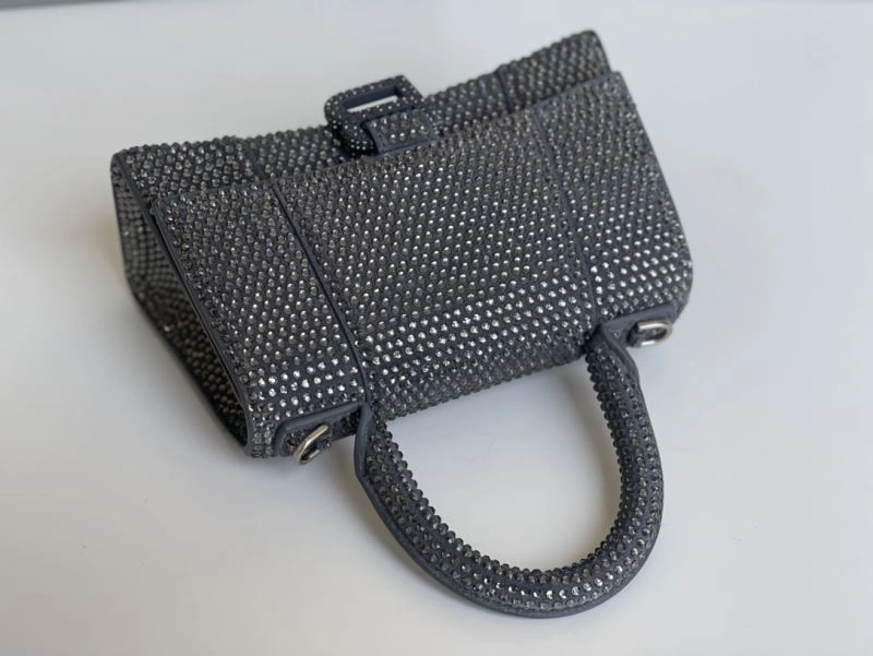 EasyMatch Balenciaga Rhinestone Hourglass Bag - Gray Crescent 72609