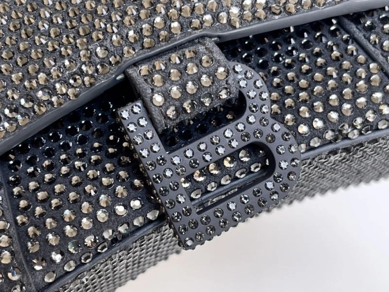 EasyMatch Balenciaga Rhinestone Hourglass Bag - Gray Crescent 72609