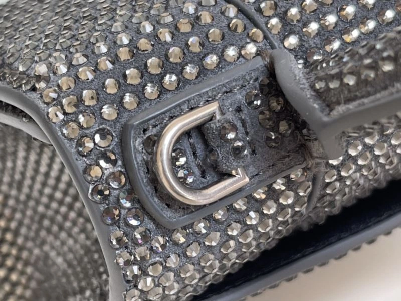 EasyMatch Balenciaga Rhinestone Hourglass Bag - Gray Crescent 72609