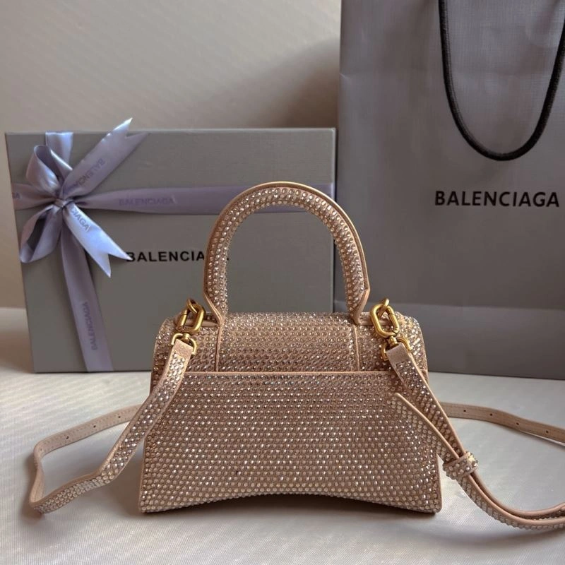 OnTrend Balenciaga Rhinestone Hourglass Bag in Milk Tea Elegance 70042