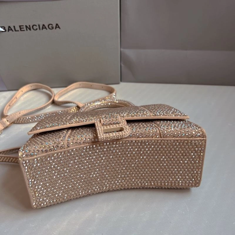 OnTrend Balenciaga Rhinestone Hourglass Bag in Milk Tea Elegance 70042