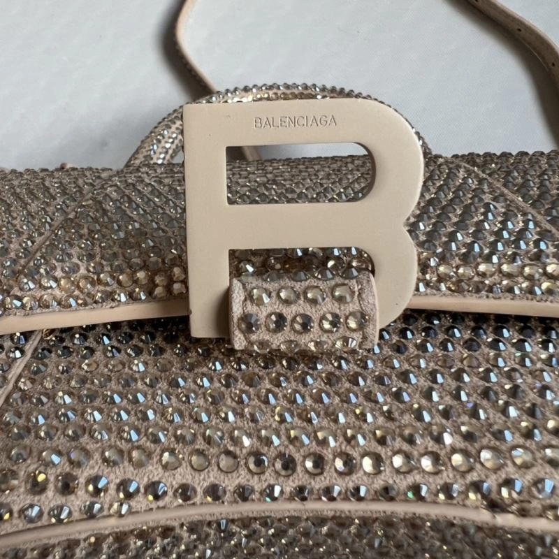 OnTrend Balenciaga Rhinestone Hourglass Bag in Milk Tea Elegance 70042