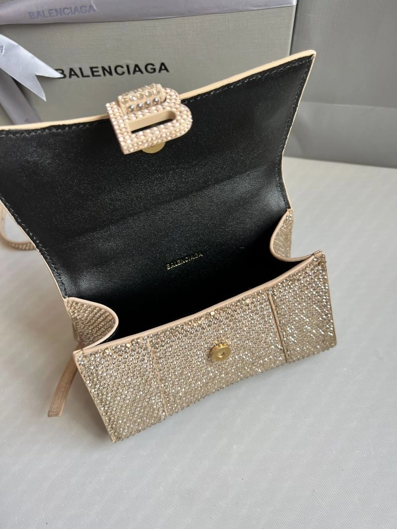 OnTrend Balenciaga Rhinestone Hourglass Bag in Milk Tea Elegance 70042