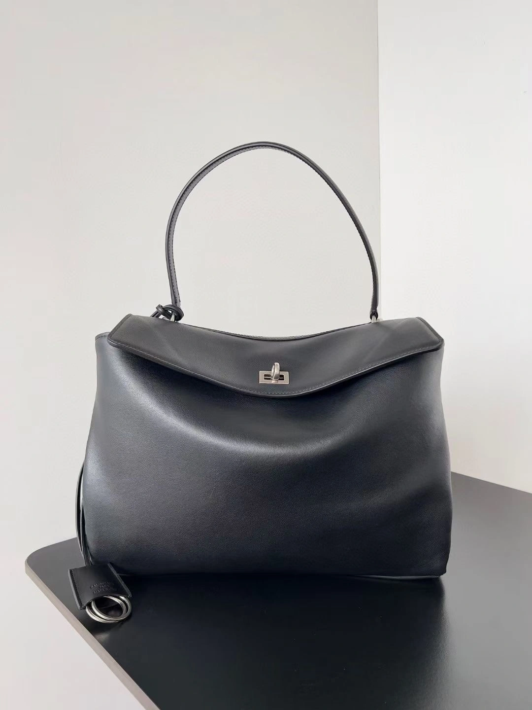 Balenciaga Rodeo Luxe Oversized Calfskin Bag with Silver Buckle MoistureWicking 64683