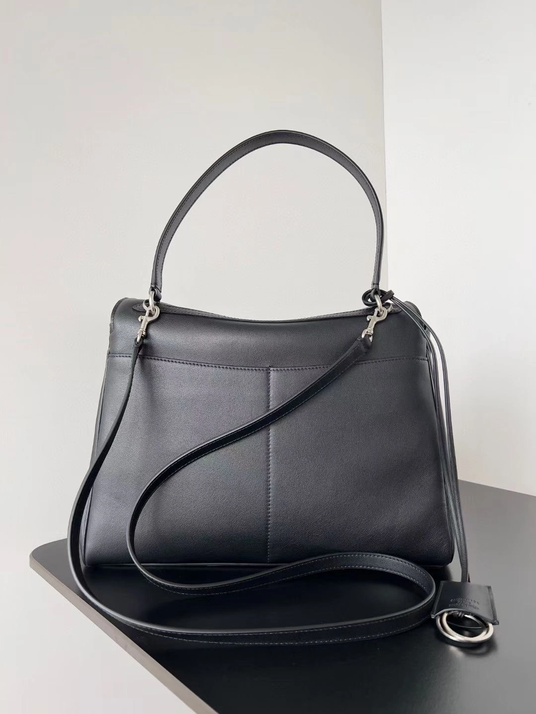 Balenciaga Rodeo Luxe Oversized Calfskin Bag with Silver Buckle MoistureWicking 64683