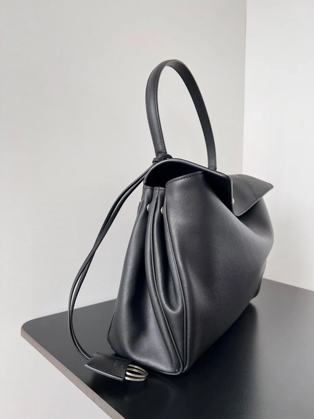 Balenciaga Rodeo Luxe Oversized Calfskin Bag with Silver Buckle MoistureWicking 64683