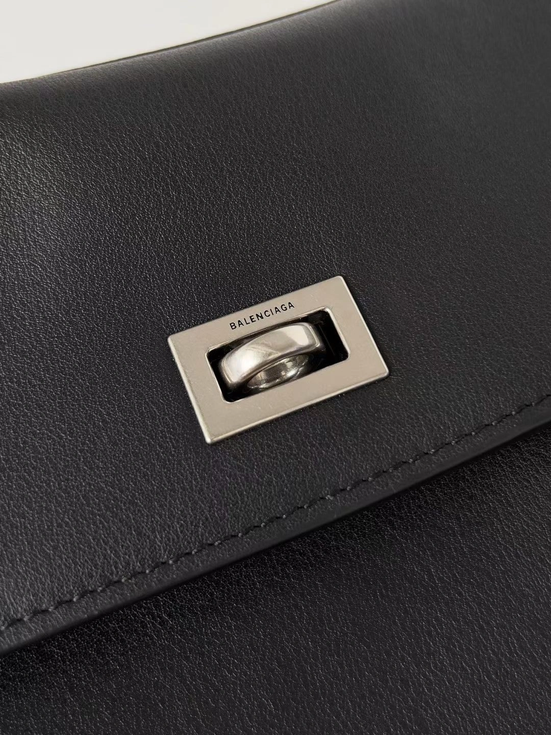 Balenciaga Rodeo Luxe Oversized Calfskin Bag with Silver Buckle MoistureWicking 64683