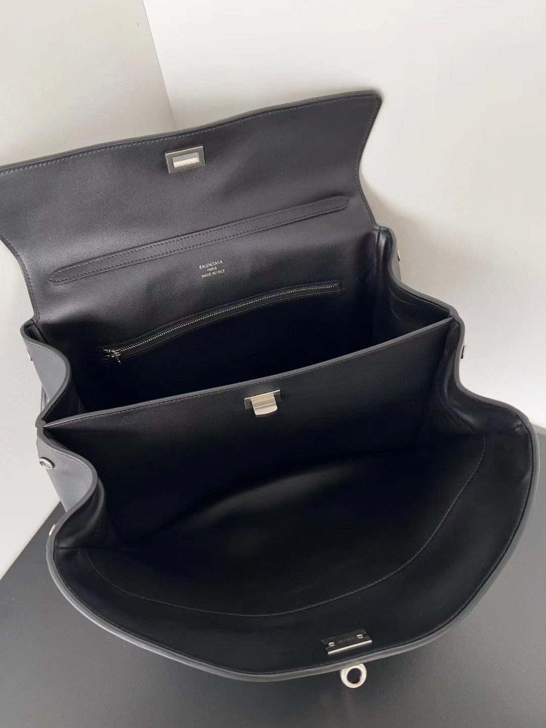 Balenciaga Rodeo Luxe Oversized Calfskin Bag with Silver Buckle MoistureWicking 64683