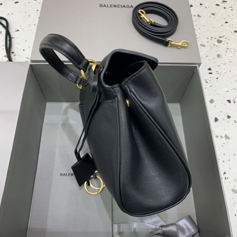 Balenciaga Rodeo Mini Black Leather Bag with Gold Buckle - Unisex Lightweight 67008