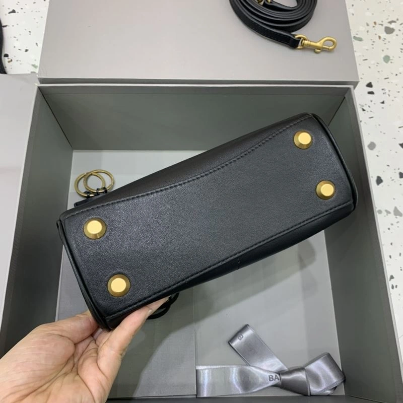 Balenciaga Rodeo Mini Black Leather Bag with Gold Buckle - Unisex Lightweight 67008