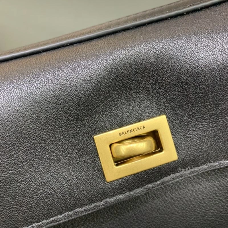 Balenciaga Rodeo Mini Black Leather Bag with Gold Buckle - Unisex Lightweight 67008