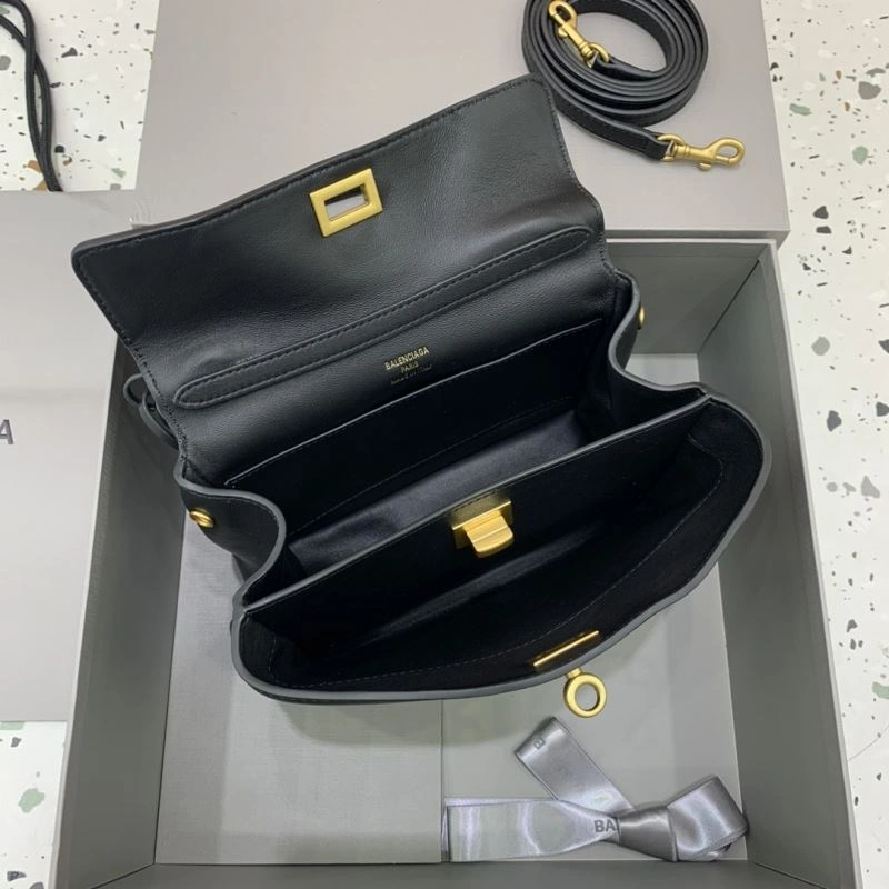 Balenciaga Rodeo Mini Black Leather Bag with Gold Buckle - Unisex Lightweight 67008