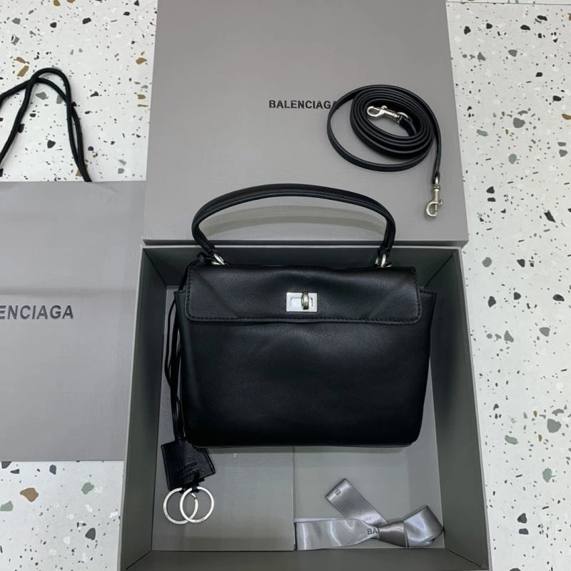 Balenciaga Rodeo Mini Black Leather Bag with Silver Buckle EyeCatching 66999