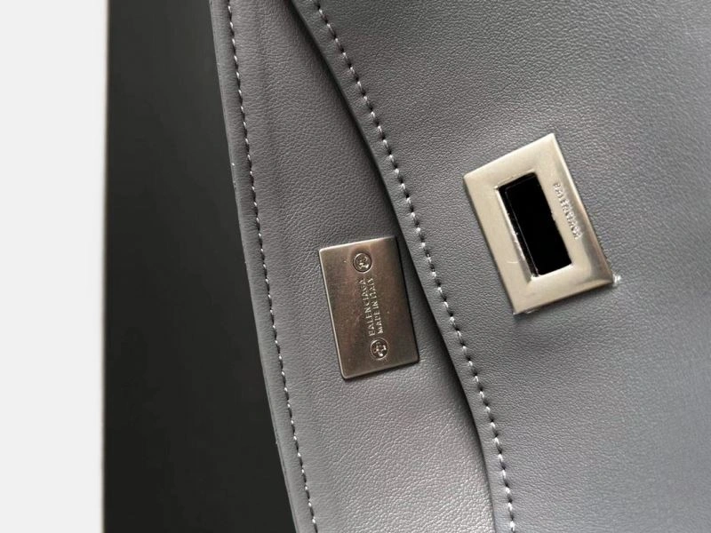NewStyle Balenciaga Rodeo Slouchy Leather Bag in Medium Gray Silver 67009