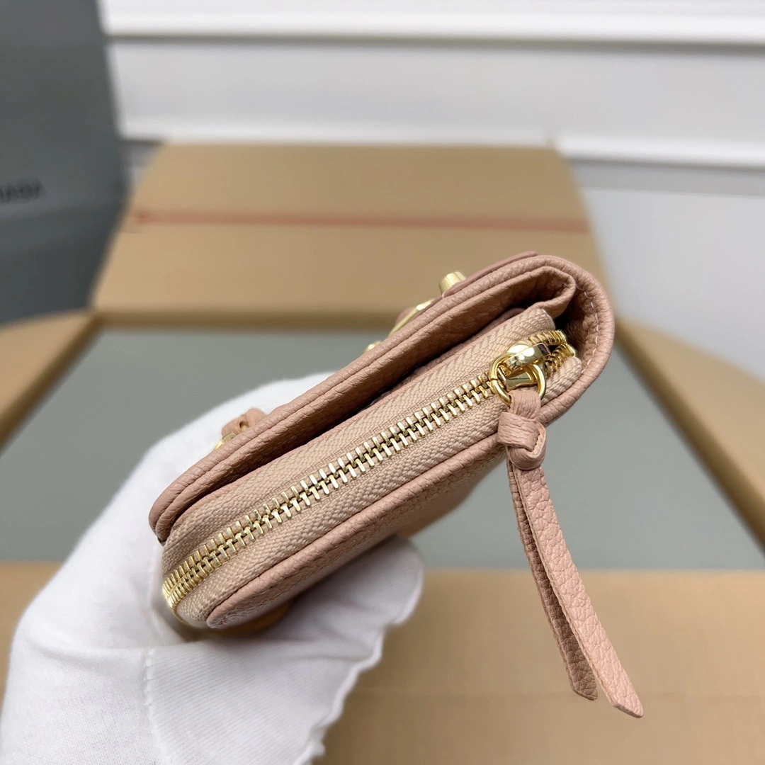 Balenciaga Rose Pink Vintage Goat Leather Mini Organizer Wallet EasyMatch 60835