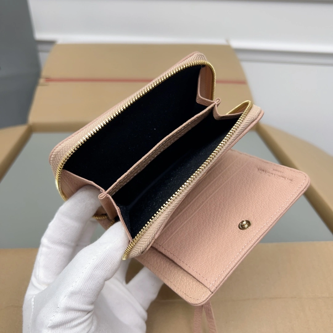 Balenciaga Rose Pink Vintage Goat Leather Mini Organizer Wallet EasyMatch 60835