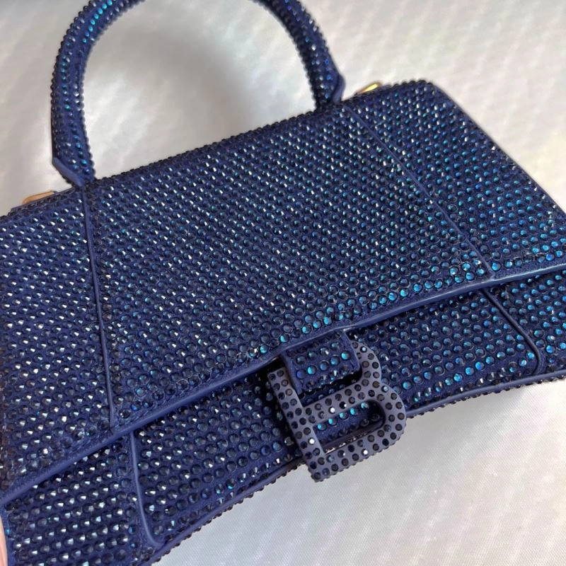 MultiPurpose Balenciaga Royal Blue Rhinestone Hourglass Bag with  Buckle 70051