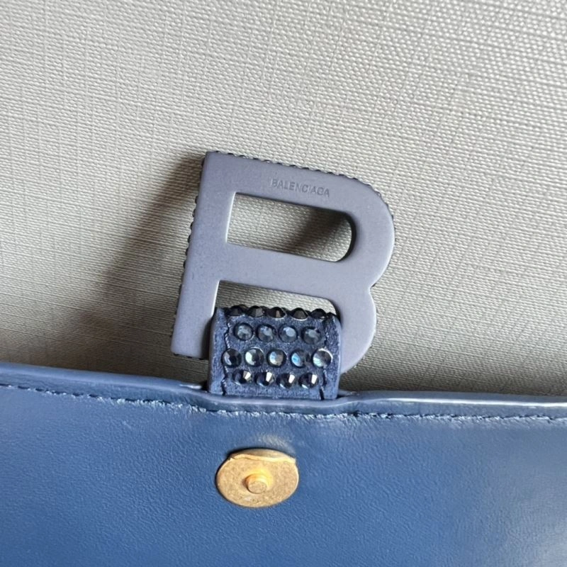 MultiPurpose Balenciaga Royal Blue Rhinestone Hourglass Bag with  Buckle 70051