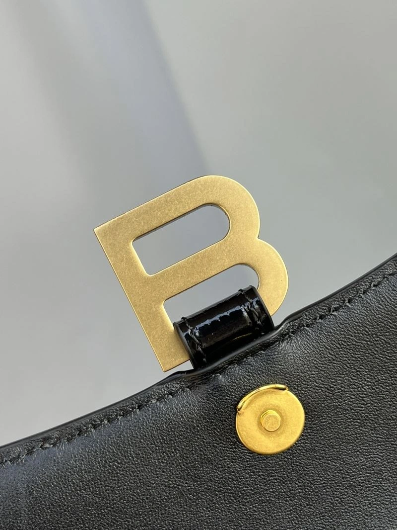 Breathable Balenciaga S Hourglass Crocodile Bag with Gold Accents 72602