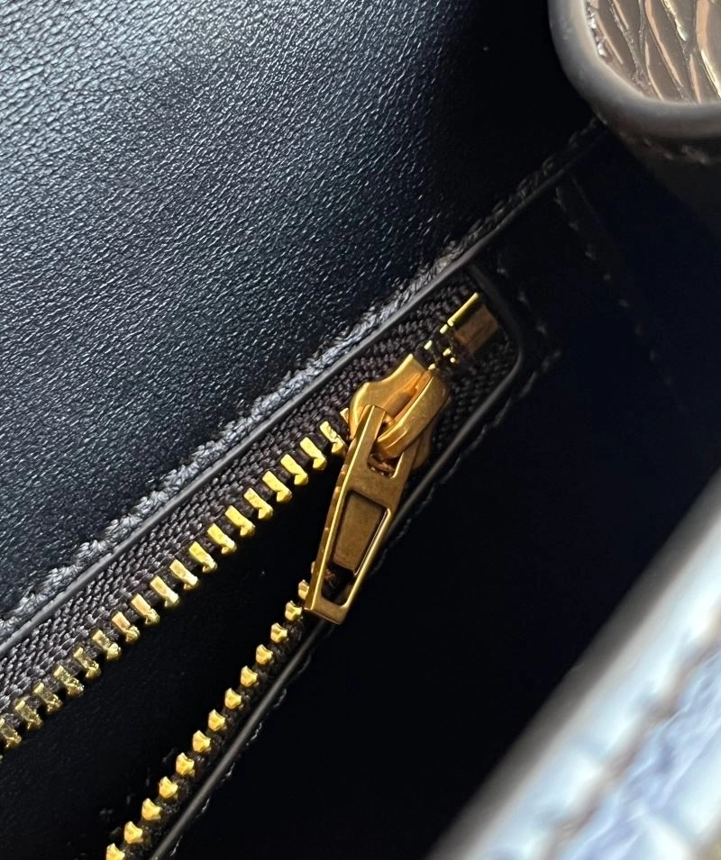 Breathable Balenciaga S Hourglass Crocodile Bag with Gold Accents 72602