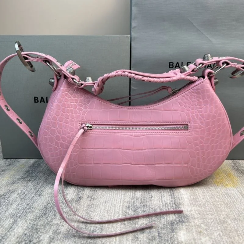 Supportive Balenciaga Sakura Pink CrocodileBalenciaga Le Cagole Half-Moon Bag 38375