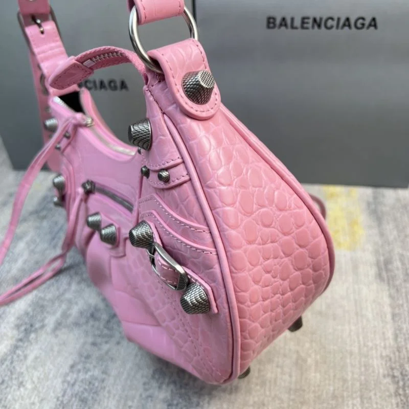Supportive Balenciaga Sakura Pink CrocodileBalenciaga Le Cagole Half-Moon Bag 38375