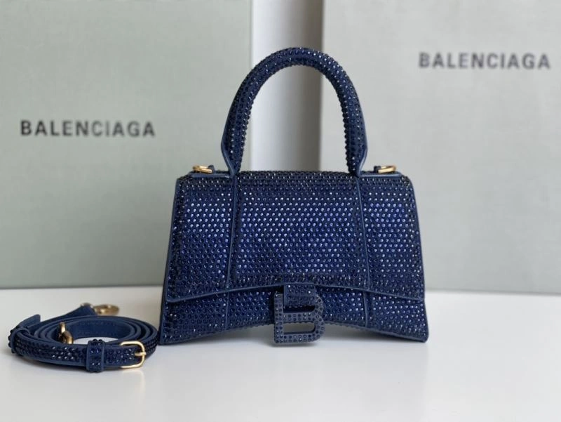 SportInspired Balenciaga Sapphire Blue Hourglass Rhinestone Bag - XS Edition 72587