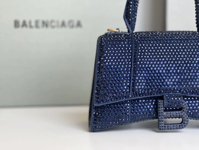 SportInspired Balenciaga Sapphire Blue Hourglass Rhinestone Bag - XS Edition 72587