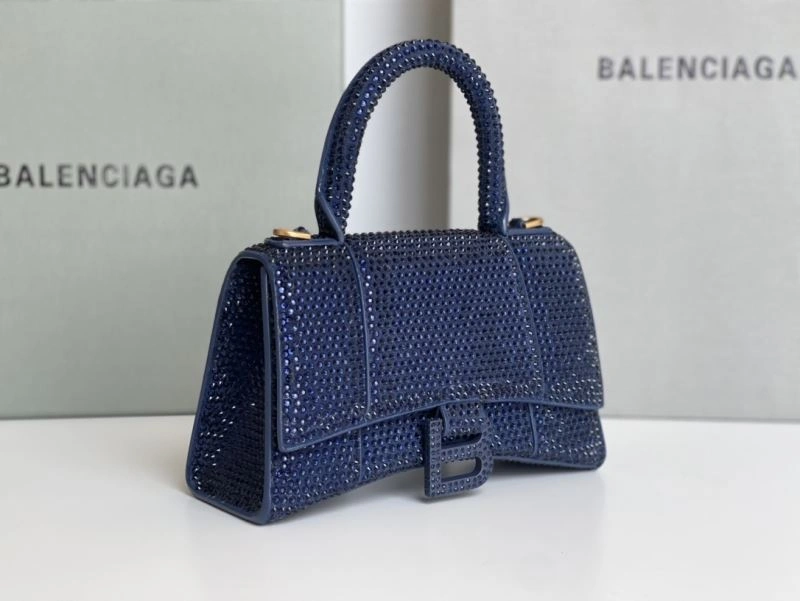 SportInspired Balenciaga Sapphire Blue Hourglass Rhinestone Bag - XS Edition 72587