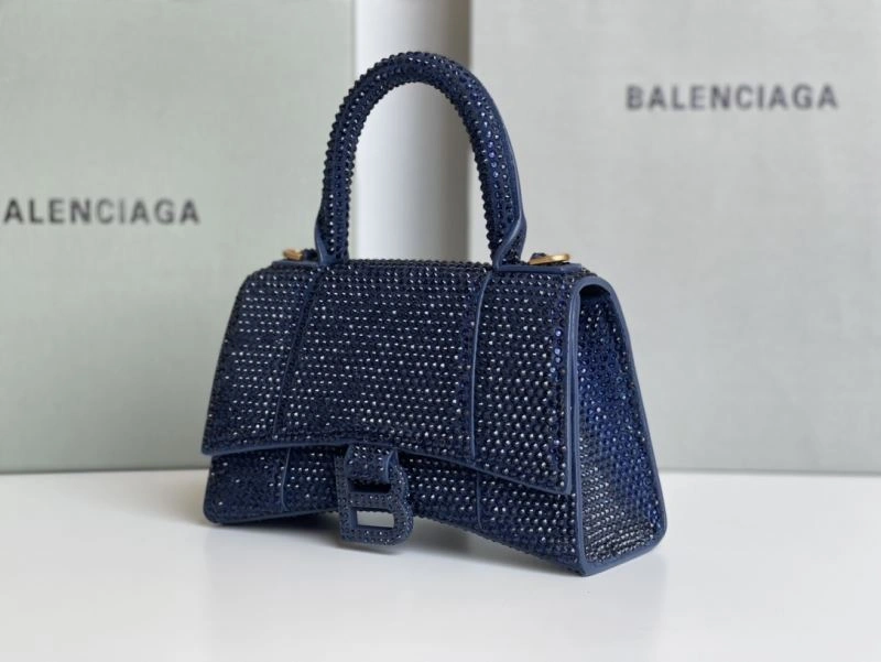 SportInspired Balenciaga Sapphire Blue Hourglass Rhinestone Bag - XS Edition 72587