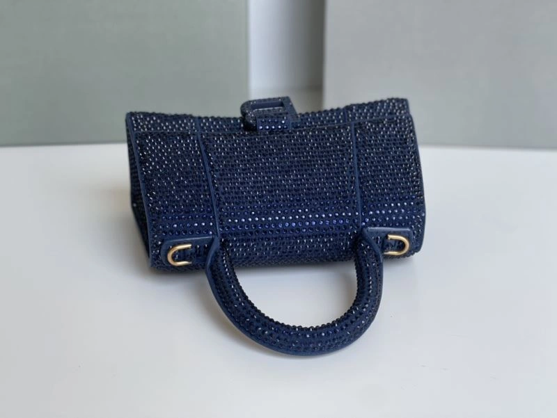 SportInspired Balenciaga Sapphire Blue Hourglass Rhinestone Bag - XS Edition 72587