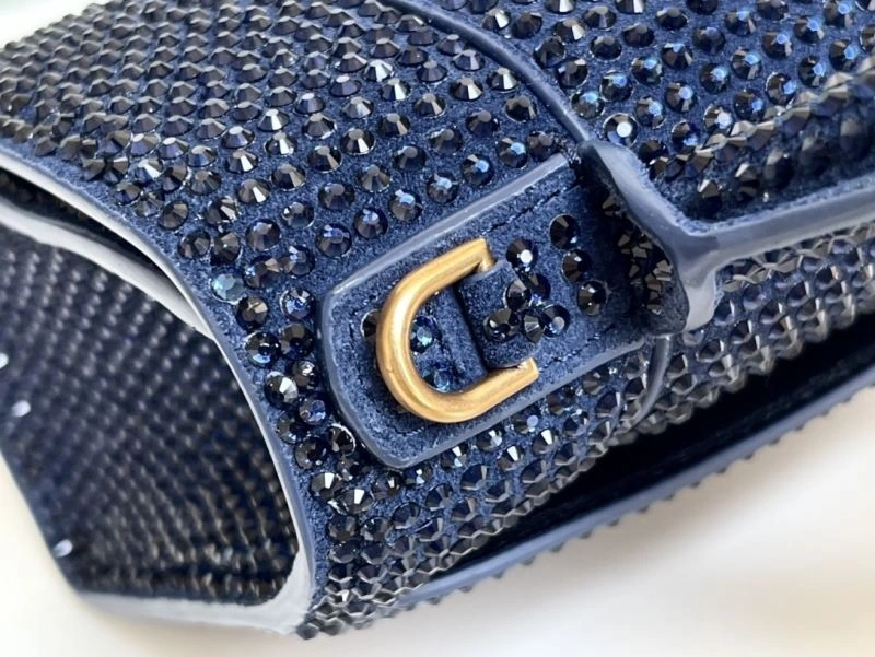 SportInspired Balenciaga Sapphire Blue Hourglass Rhinestone Bag - XS Edition 72587